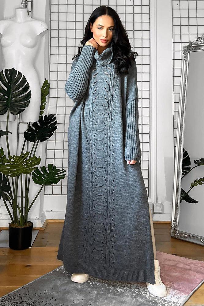 High Neck Thigh High Splits Maxi Pullover-SinglePrice
