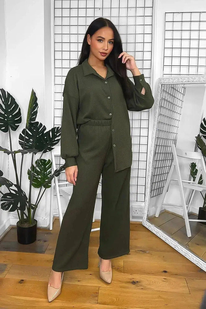 Textured Fabric Comfortable Fit Shirt And Trousers Set-SinglePrice