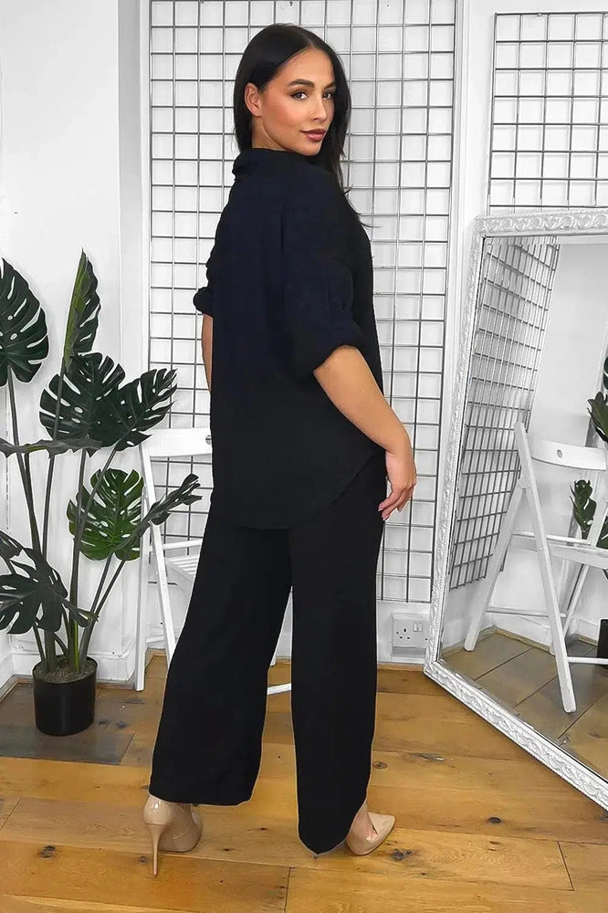 Textured Fabric Comfortable Fit Shirt And Trousers Set-SinglePrice