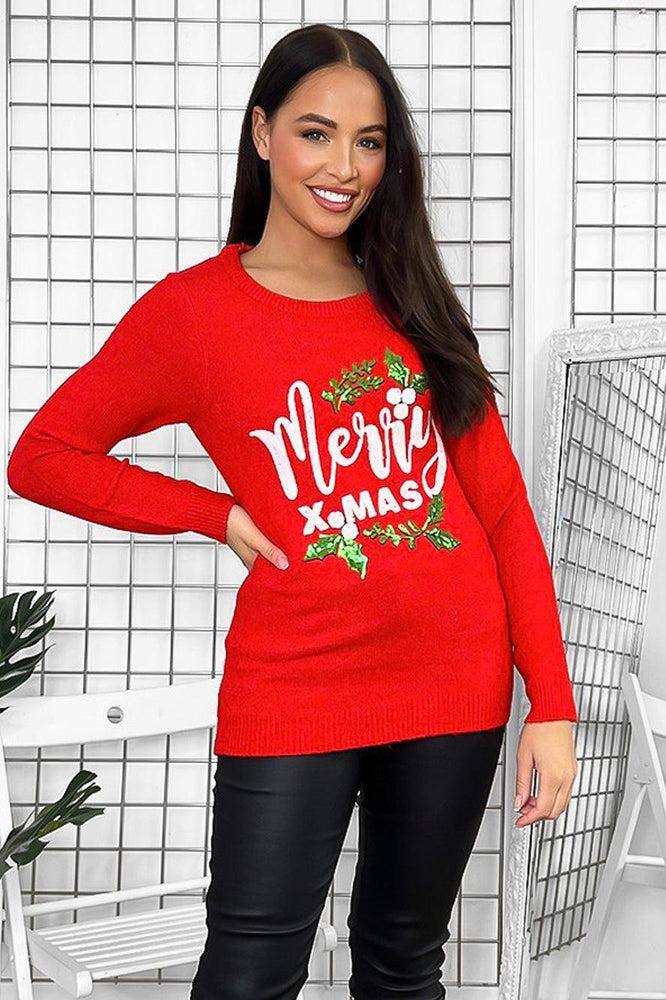 Sequinned Christmas Design Jumper-SinglePrice