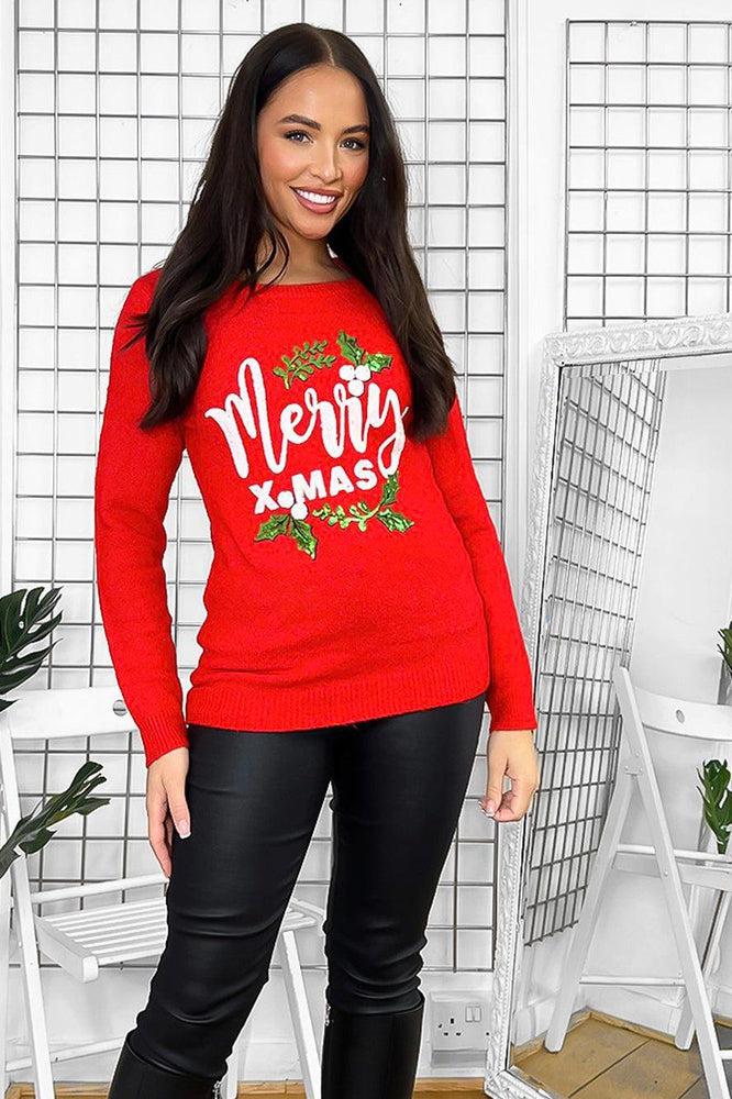 Sequinned Christmas Design Jumper-SinglePrice