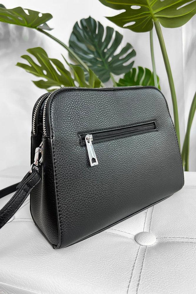 Vegan Leather Twin Compartment Boxy Handbag-SinglePrice