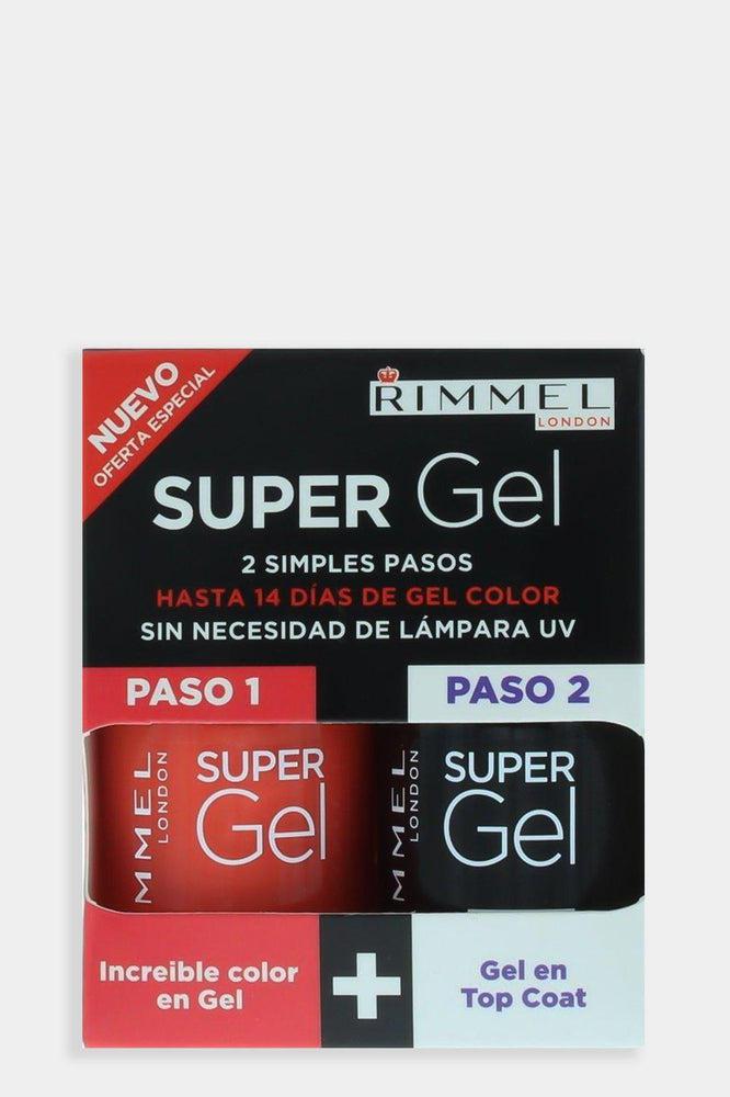 Rimmel Super Gel Gift Set 12ml Nail Polish 12ml Happily Evie + 12ml Top Coat-SinglePrice