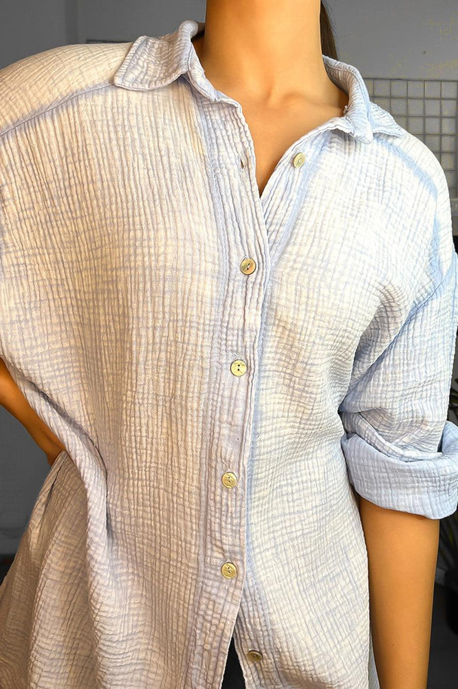 Organic Cotton Waffle Texture Shirt-SinglePrice
