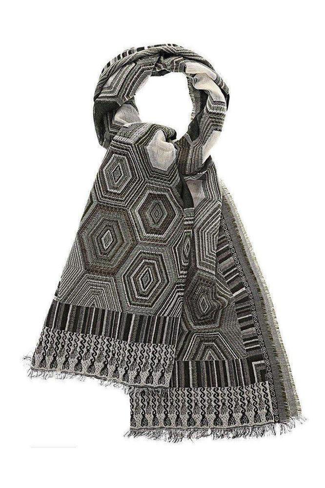 Hexagon Pattern Olive Scarf-SinglePrice